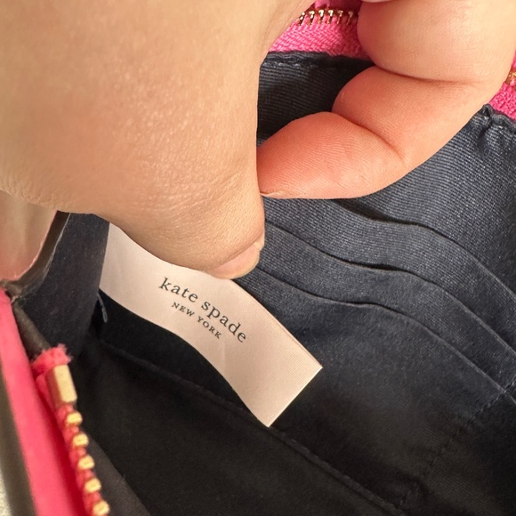 Kate Spade Blue Floral Crossbody Leather Bag Chain Strap Clutch Excellent - Picture 8 of 10